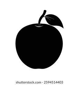 Rose Apple Fruit Silhouette Vector | Black and White Rose Apple Illustration