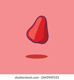 Rose apple fruit or water apple vector illustration. Suitable for sticker  coloring book and graphic design elements.