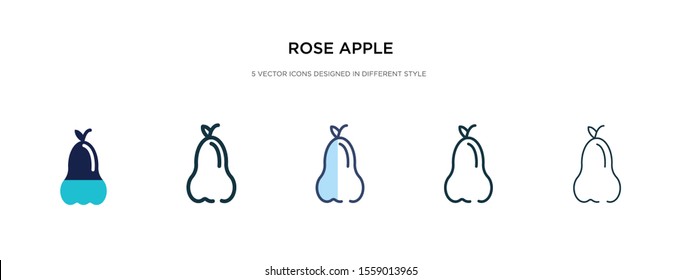rose apple icon in different style vector illustration. two colored and black rose apple vector icons designed in filled, outline, line and stroke style can be used for web, mobile, ui