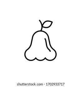 rose apple icon outline vector illustration. isolated on white background