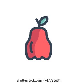 rose apple icon vector. rose apple icon filled outline style design