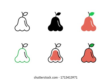 rose apple icon vector illustration with six different style design. isolated on white background
