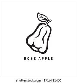 Rose apple minimal design. Illustration