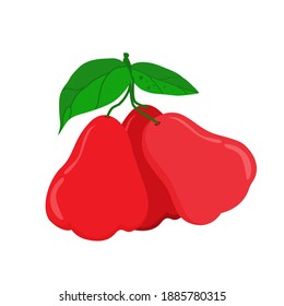 rosafarbener Apfel auf weißem Hintergrund. Vektorgrafik