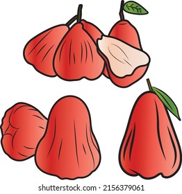 Ilustración de doodle vectorial de Apple rosa para web e impresión