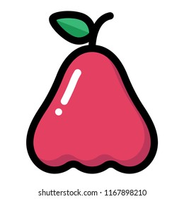 Rose apple vector illustration in line color design