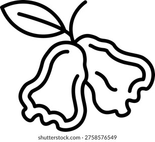 Rose Apple Vector Line Icon Style