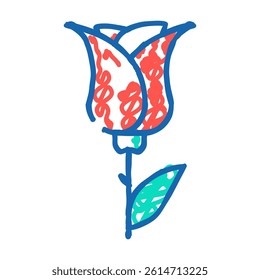rose aromatic flower doodle icon sketch vector. rose aromatic flower sign. isolated symbol illustration