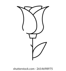 rose aromatic flower line icon vector. rose aromatic flower sign. isolated contour symbol black illustration