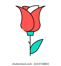 rose aromatic flower line icon vector. rose aromatic flower sign. isolated symbol illustration