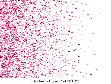 Rose Art Confetti Wallpaper. Red Birthday Illustration. Purple Heart Gift. Pink Pleasure Texture. Event Backdrop.