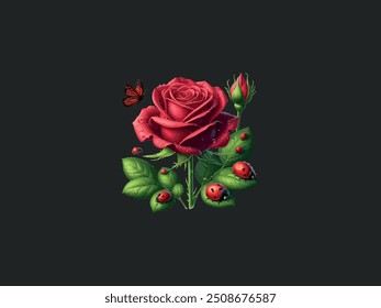 Póster de Vector de diseño de arte rosa