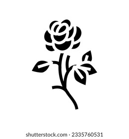 rose art tattoo vintage glyph icon vector. rose art tattoo vintage sign. isolated symbol illustration