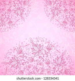rose background with flowerses and birds