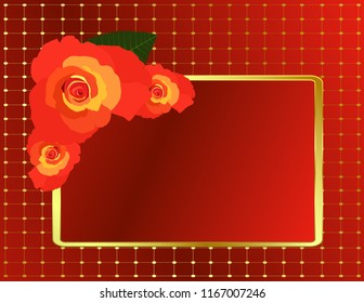 Rose background frame