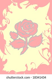 Rose background template vector illustration