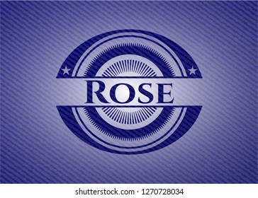 Rose badge with denim background