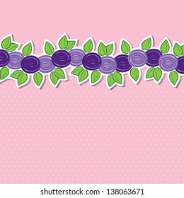 Rose banner card in vector format.
