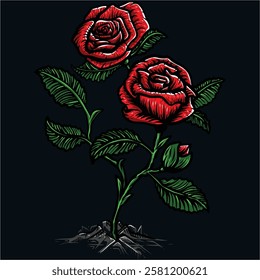 A rose with a beautiful leaf and bunch of rose