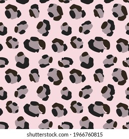 Rose beige leopard fur seamless pattern. Jungle cat coat texture.  Jaguar skin fabric design for bikini, women apparel or bedding linen.