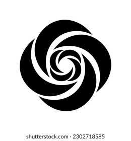 Rose black icon. Stylized flower isolated on white background. Best for seamless patterns, print, tattoo, web, logo creating and brand design.
