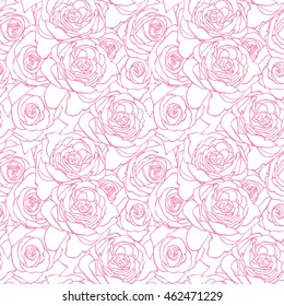 Rose black pattern. Abstract floral background