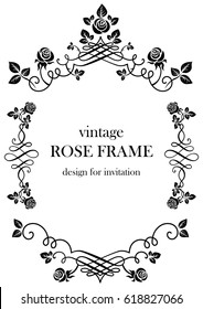 Rose black vintage frame