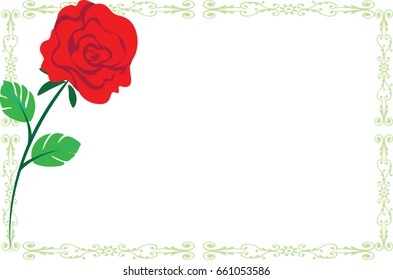 rose with blank card