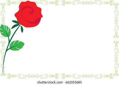 rose with blank card