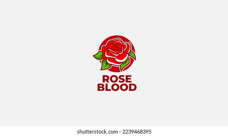 Rose blood vector logo design illustration symbol