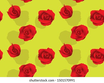 Rose Blooming Seamless Pattern Wallpaper-01