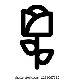 rose blossom springtime season solid icon style