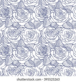 Rose blue pattern. Floral background