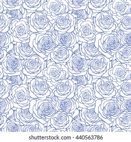 Rose blue pattern. Floral background