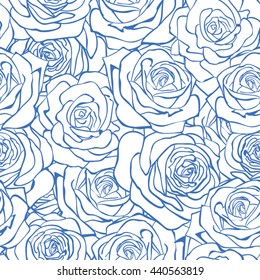 Rose blue pattern. Floral background