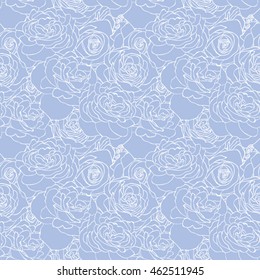 Rose blue pattern. Floral background