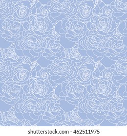 Rose blue pattern. Floral background