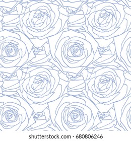 Rose blue pattern. Floral background