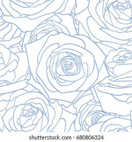 Rose blue pattern. Floral background