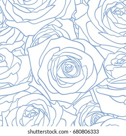 Rose blue pattern. Floral background