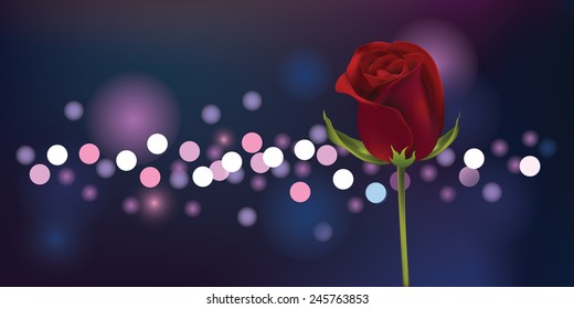 Rose with blur background Illustration Easy to Edit , adjust color and size. 