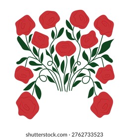Rose boquet flower spring and rose flat flower