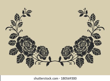 Rose border,Vector ornamental decorative elements design.