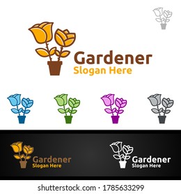 Rose Botanical Gardener Logo Design
