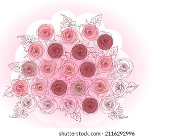 Rose bouquet background, Valentine's Day.