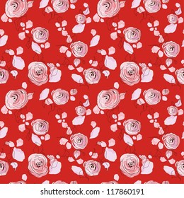 Rose bouquet design. Seamless pattern