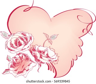 rose bouquet, heart