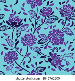 Rose bouquet, modern pattern with vintage feel. Seamless pattern. Great for Spring and summer fabric, product, scrap booking, gift wrap, wallpaper design projects. Surface pattern design - Vector