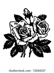 Rose Bouquet - Retro Ad Art Illustration