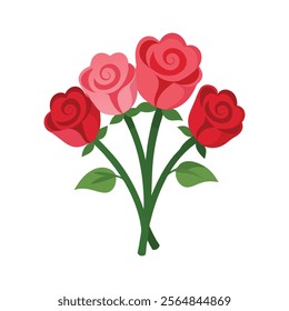 rose bouquet set vector illustration 